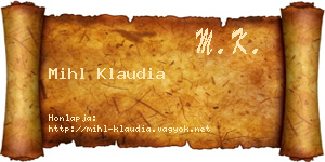 Mihl Klaudia névjegykártya